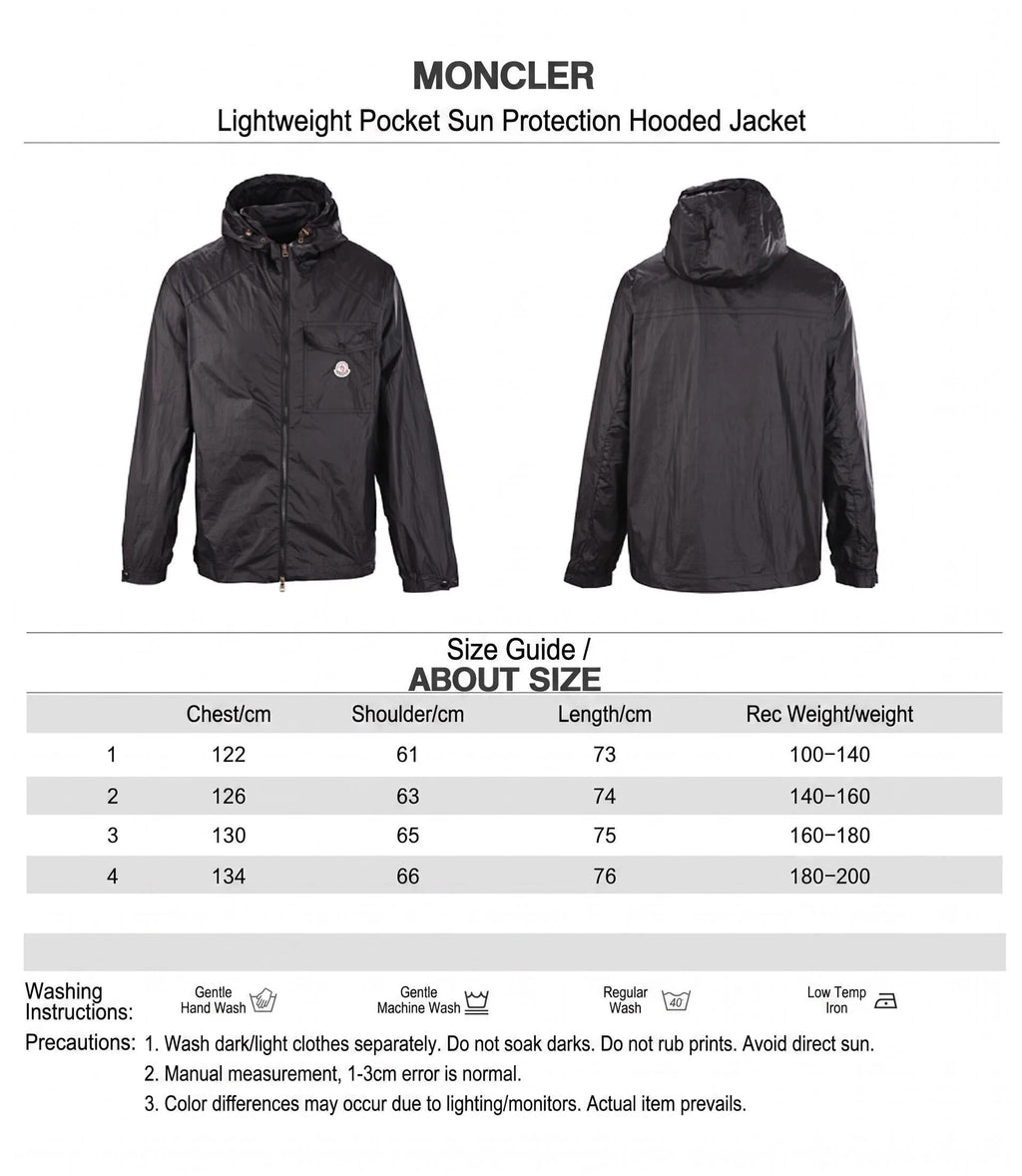 Moncler MC Hooded Lightweight Sun Protection Jacket With Pocket