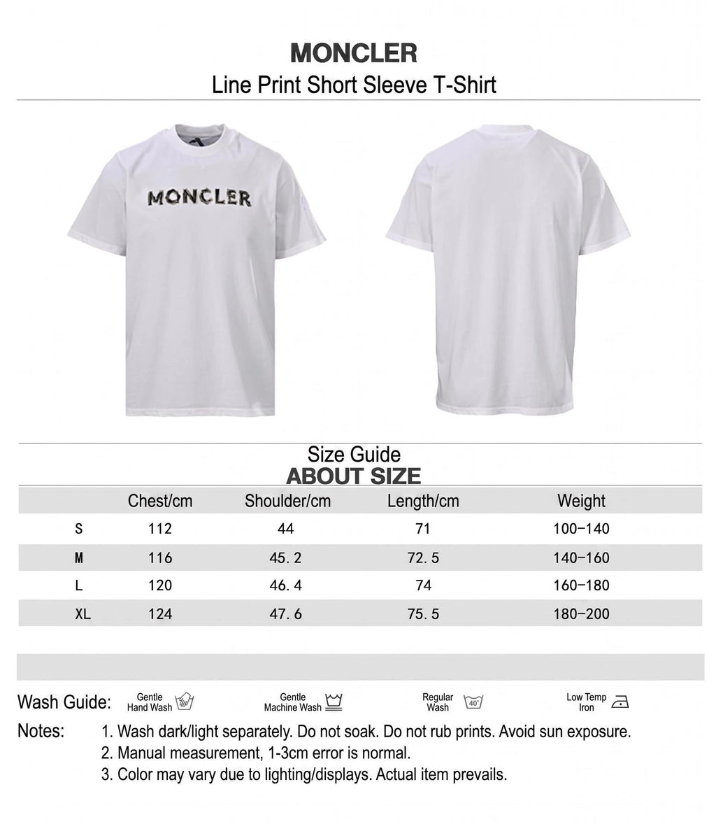 MONCLER MC Line Print Short Sleeve T-Shirt