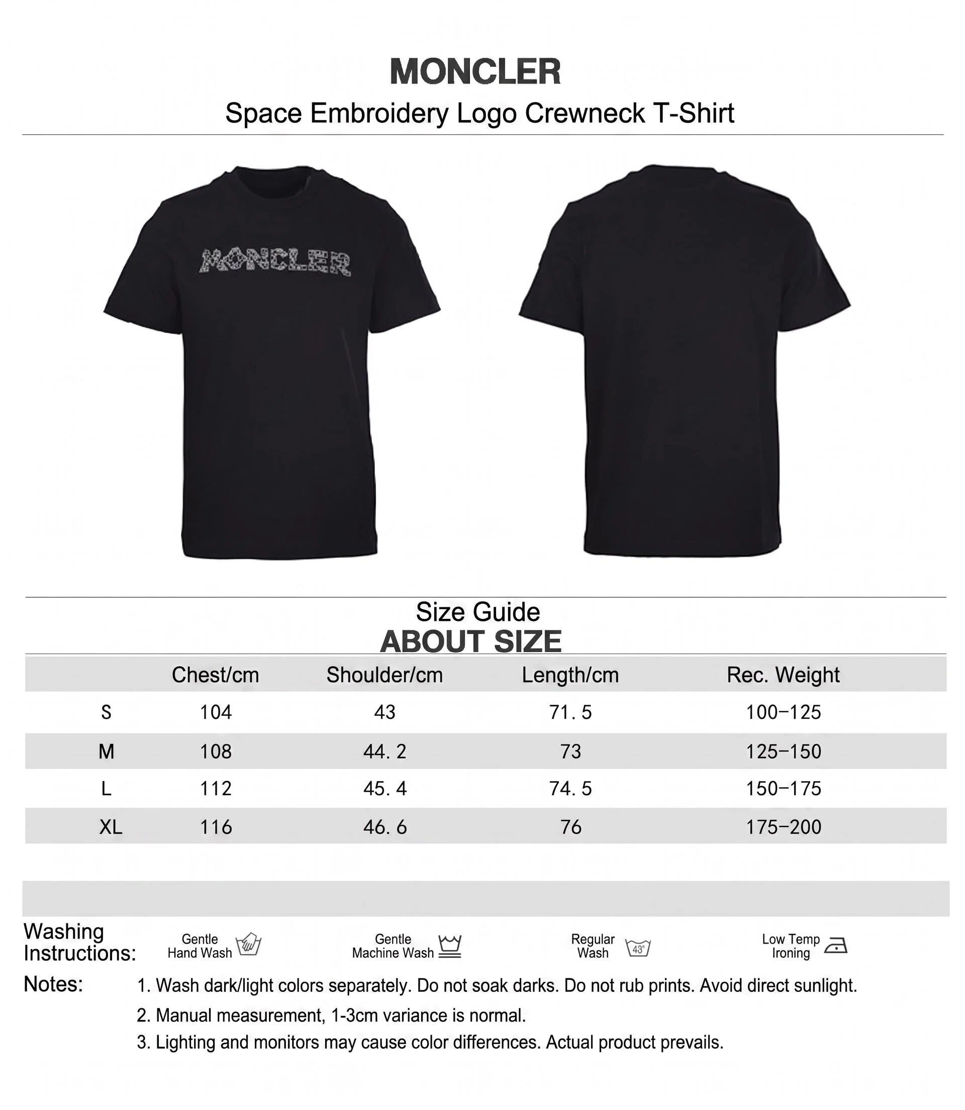 MONCLER MC Space Embroidery Logo Crew Neck T-Shirt