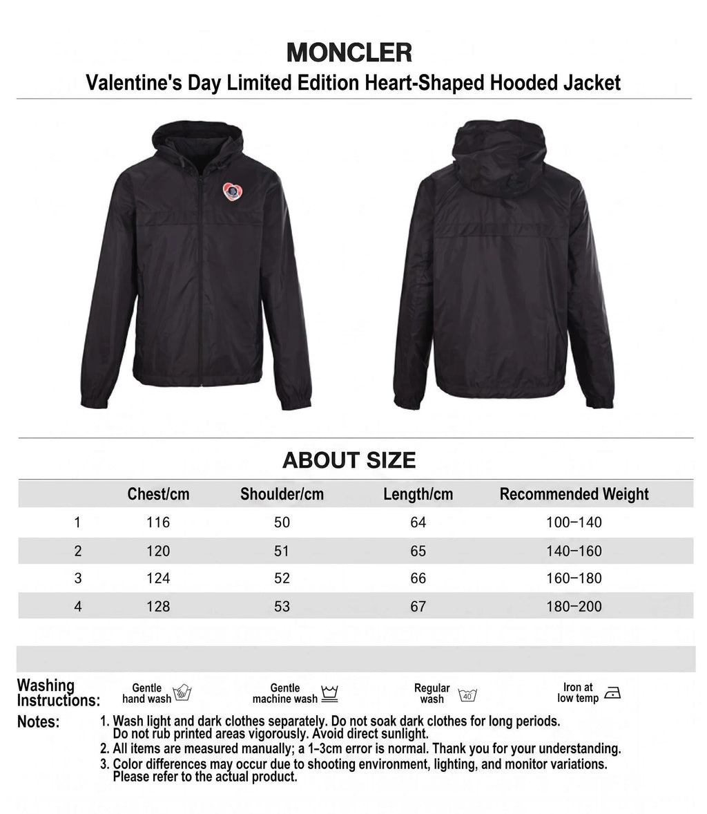 Moncler MC Valentine's Limited Heart Pattern Hooded Jacket