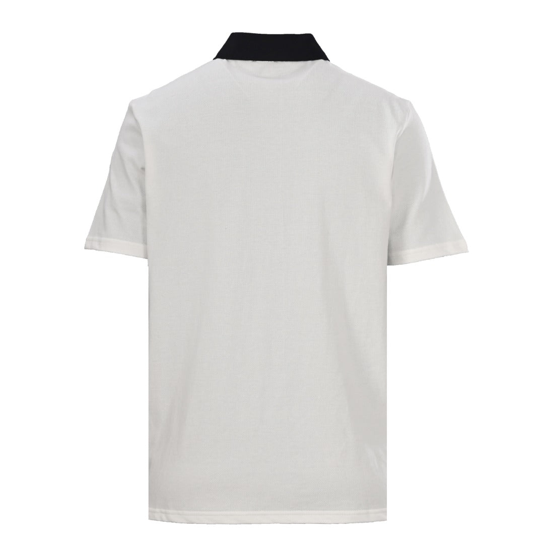 MONCLER MC Embroidered Color Contrast Button Short Sleeve Polo Shirt