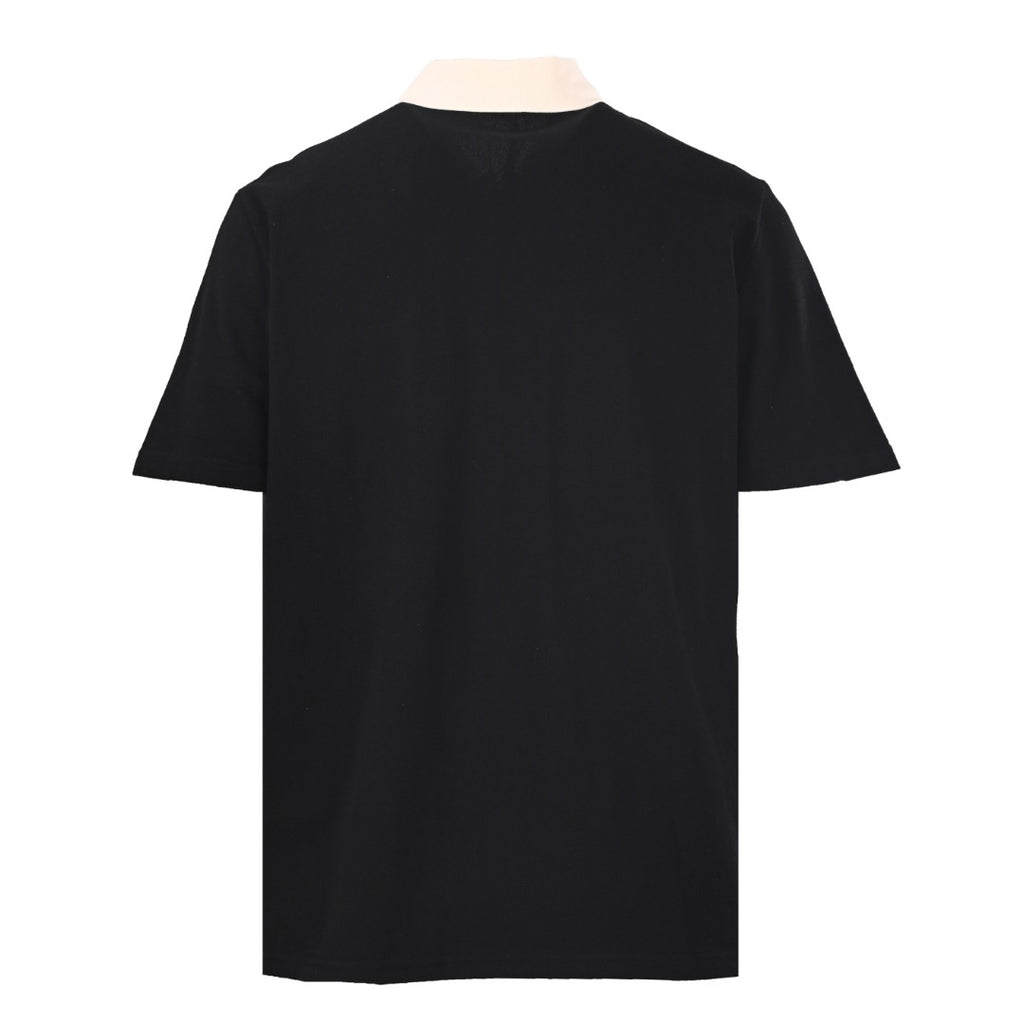 MONCLER MC Embroidered Color Contrast Button Short Sleeve Polo Shirt