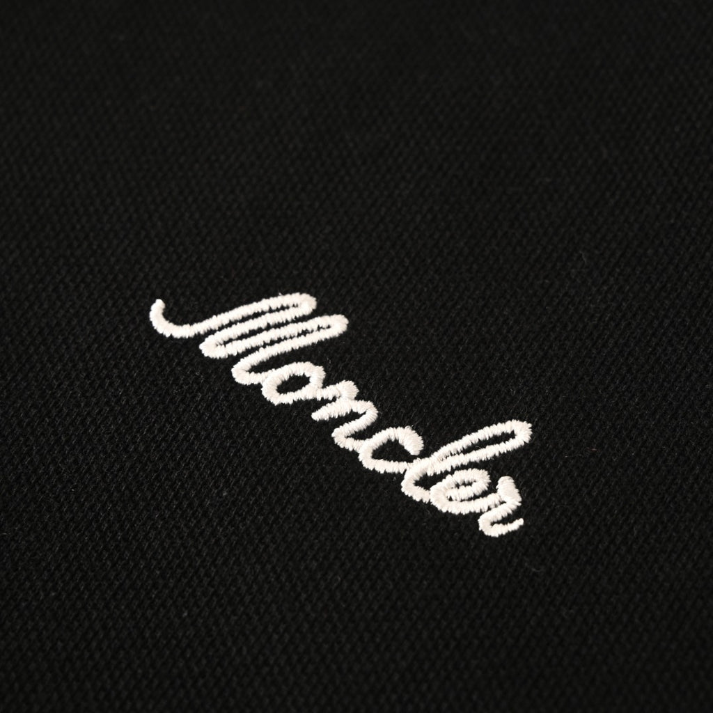 MONCLER MC Embroidered Color Contrast Button Short Sleeve Polo Shirt