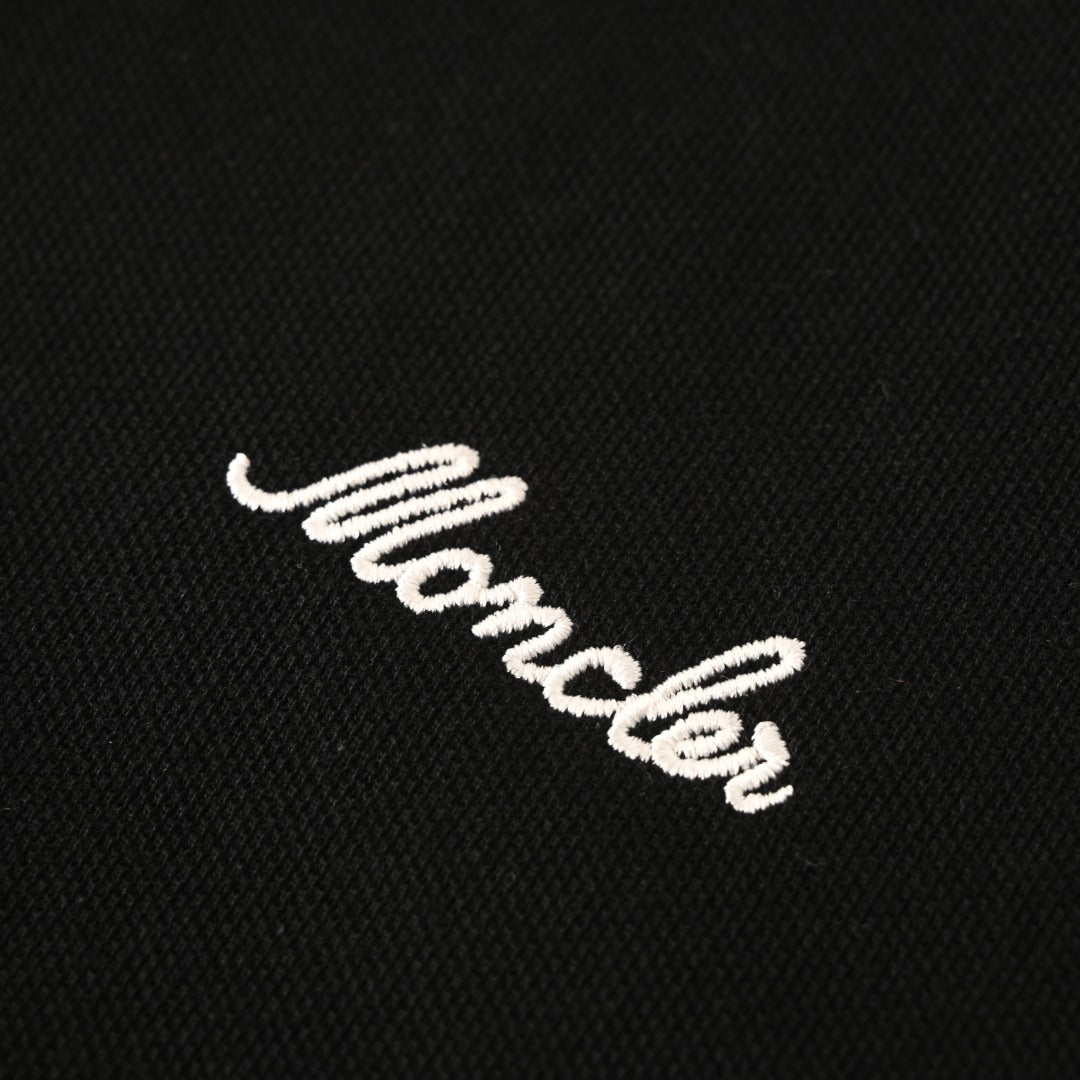 MONCLER MC Embroidered Color Contrast Button Short Sleeve Polo Shirt