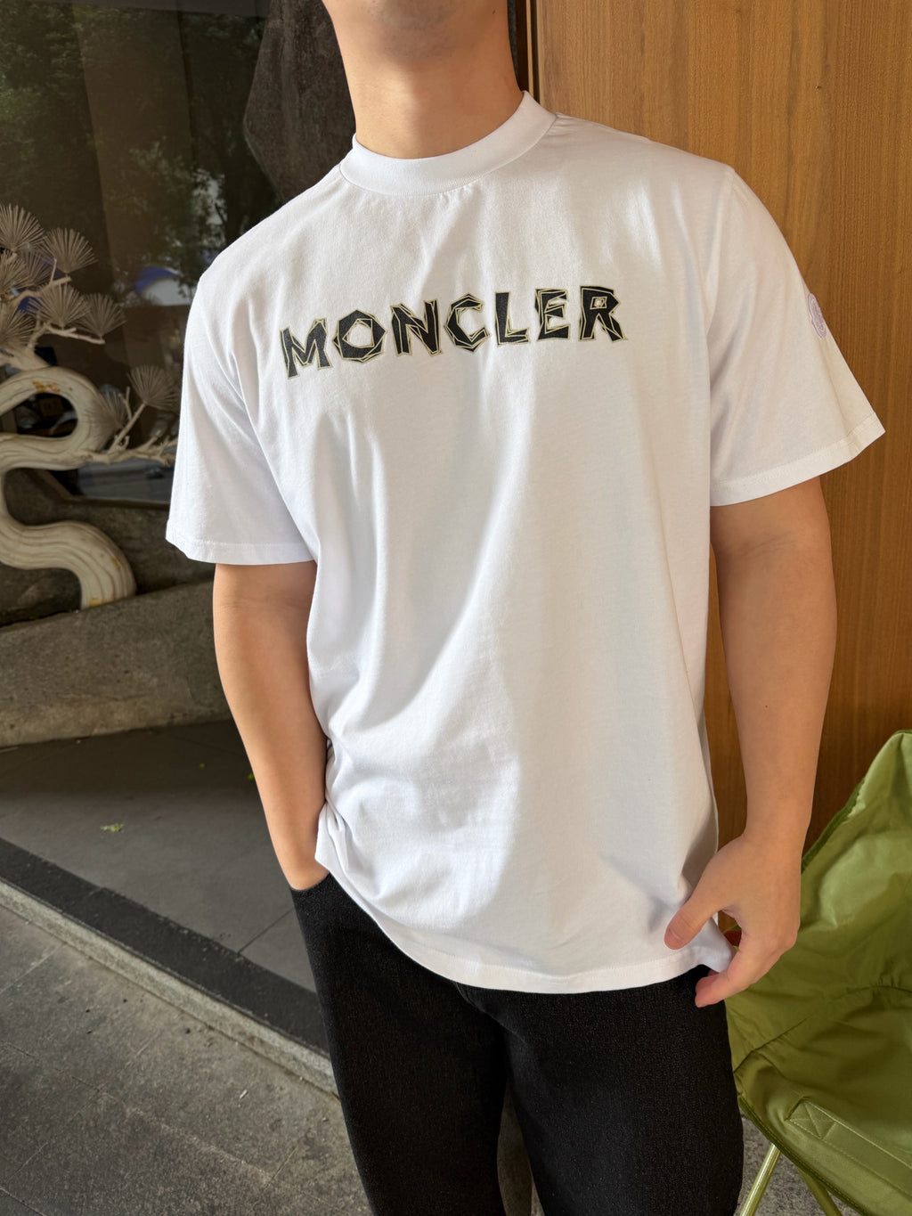 MONCLER MC Line Print Short Sleeve T-Shirt