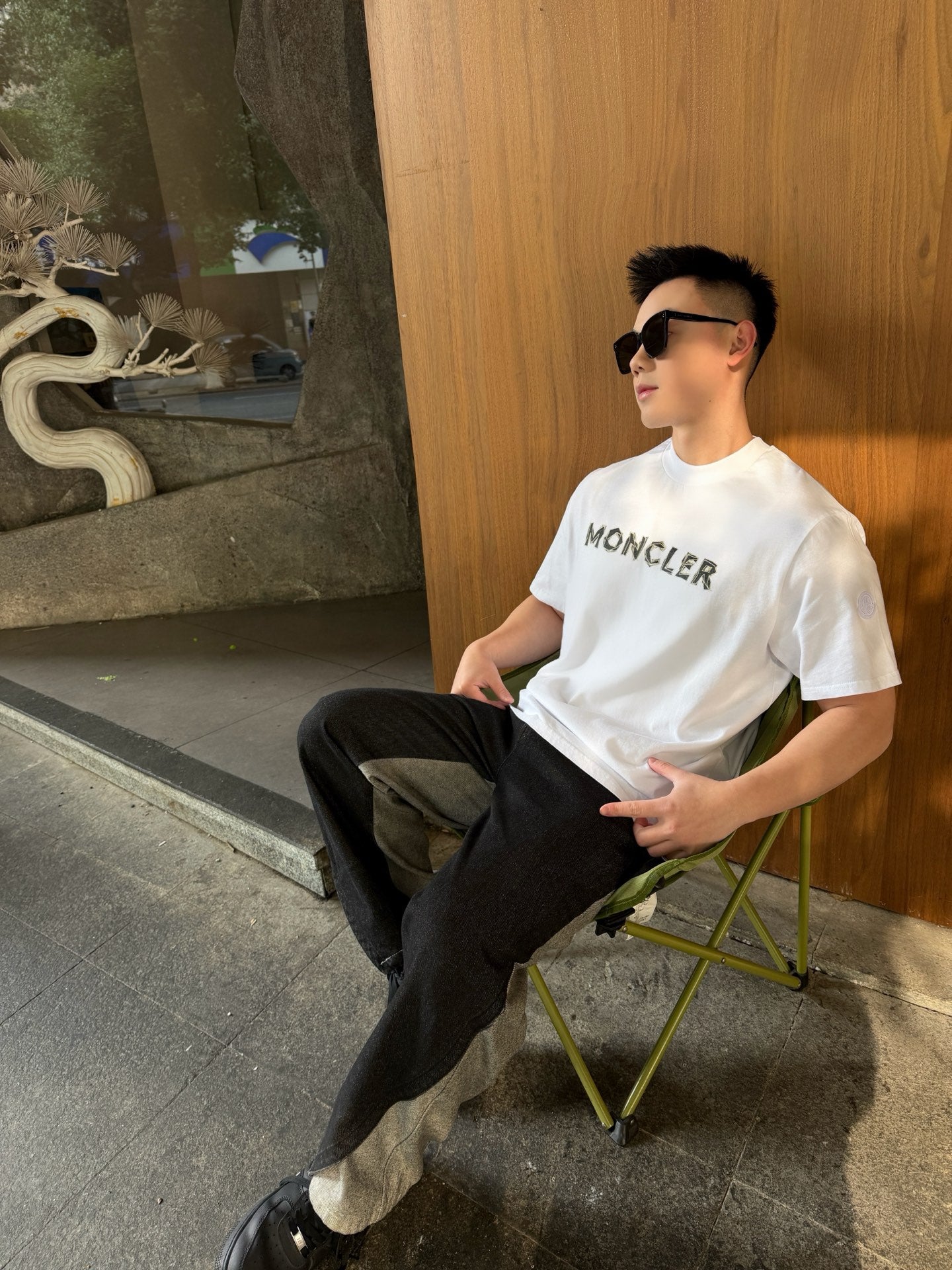 MONCLER MC Line Print Short Sleeve T-Shirt