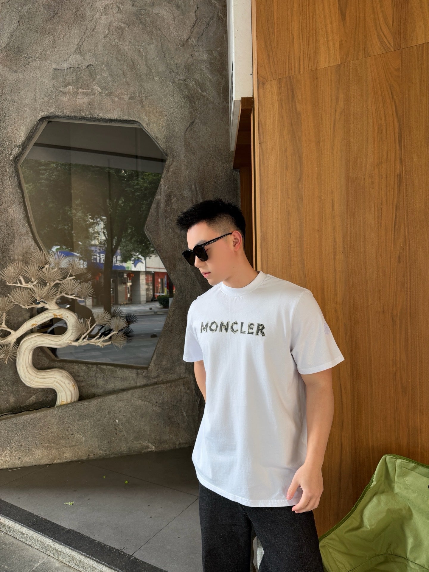 MONCLER MC Line Print Short Sleeve T-Shirt