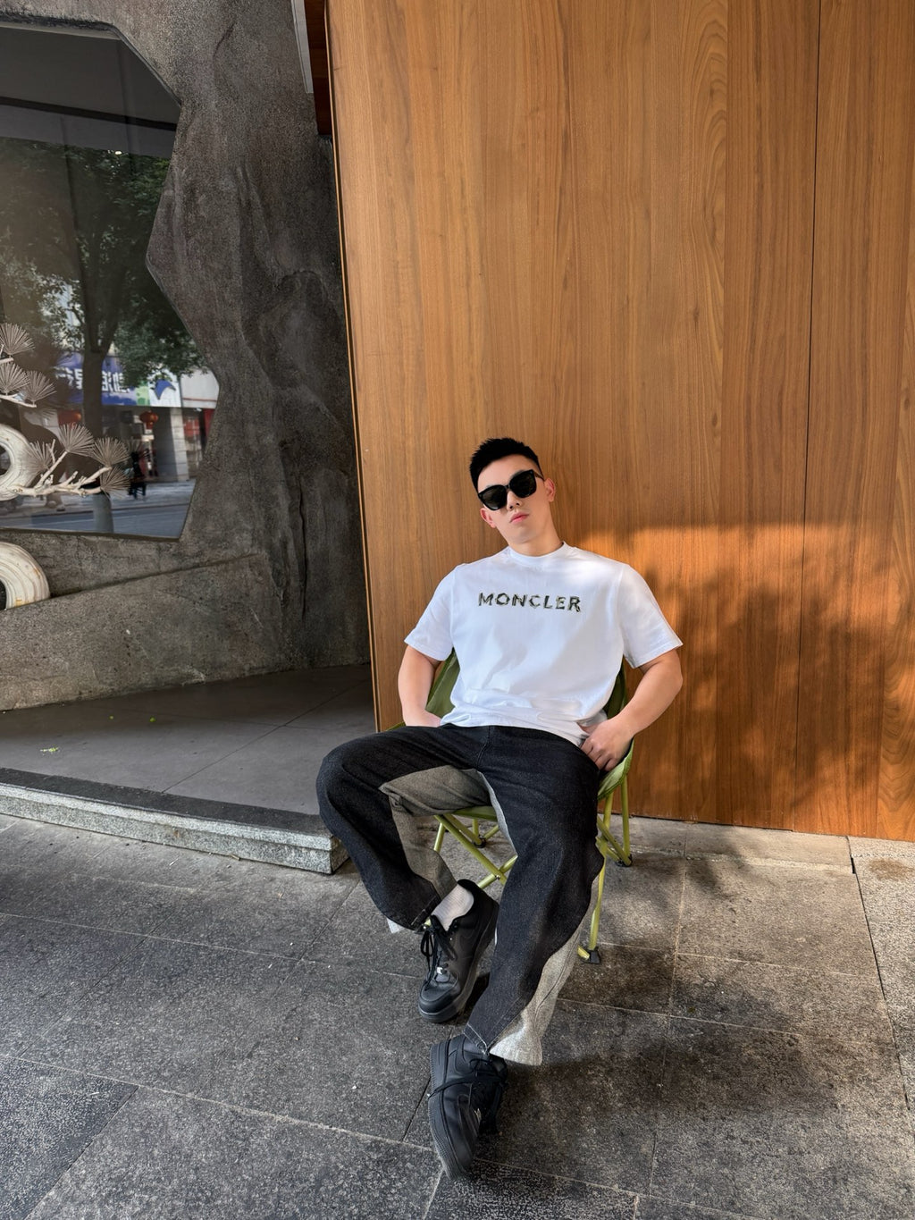 MONCLER MC Line Print Short Sleeve T-Shirt