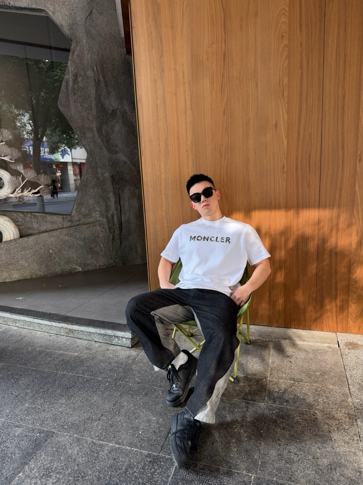 MONCLER MC Line Print Short Sleeve T-Shirt