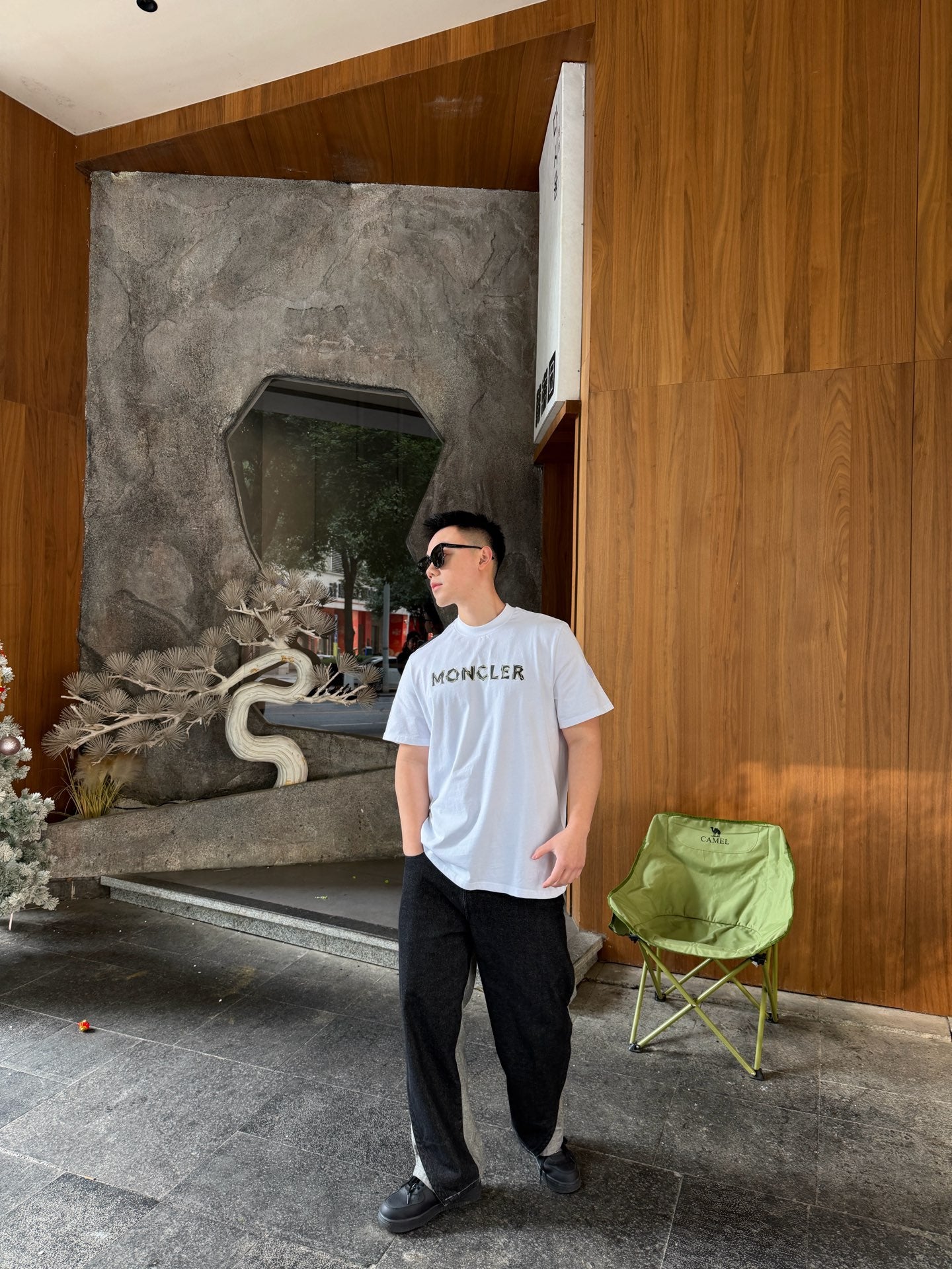 MONCLER MC Line Print Short Sleeve T-Shirt