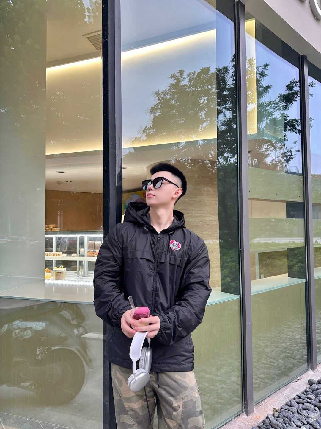 Moncler MC Valentine's Limited Heart Pattern Hooded Jacket