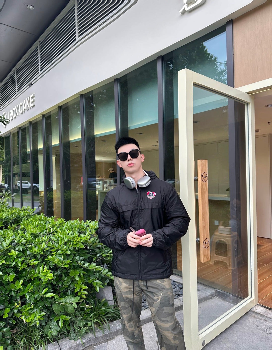 Moncler MC Valentine's Limited Heart Pattern Hooded Jacket