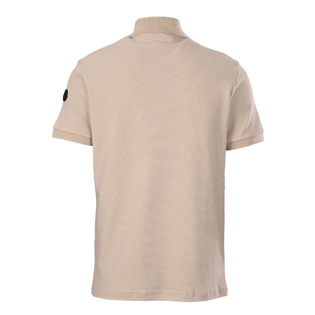 Moncler MC Double-Letter Black Logo Short-Sleeve Polo Shirt