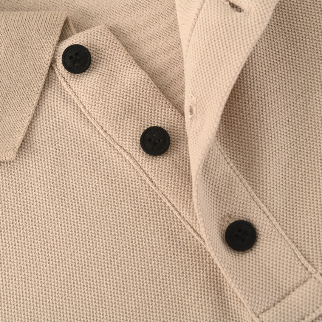 Moncler MC Double-Letter Black Logo Short-Sleeve Polo Shirt