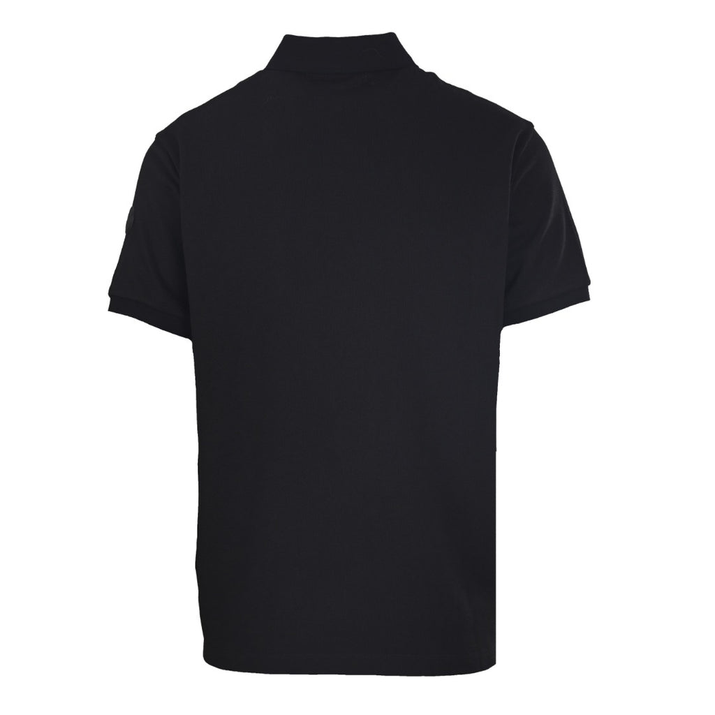 Moncler MC Double-Letter Black Logo Short-Sleeve Polo Shirt