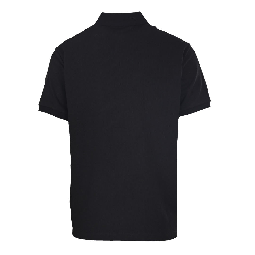 Moncler MC Double-Letter Black Logo Short-Sleeve Polo Shirt