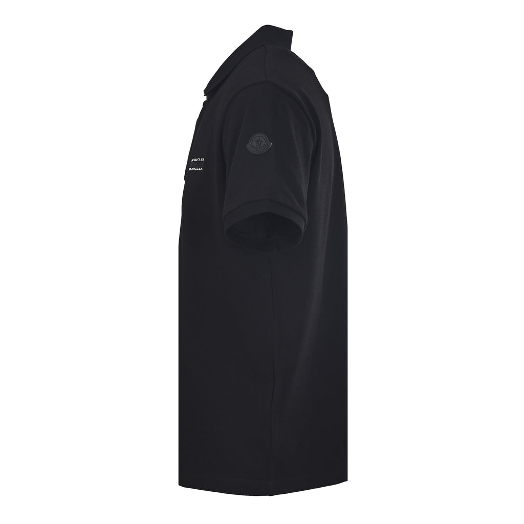 Moncler MC Double-Letter Black Logo Short-Sleeve Polo Shirt
